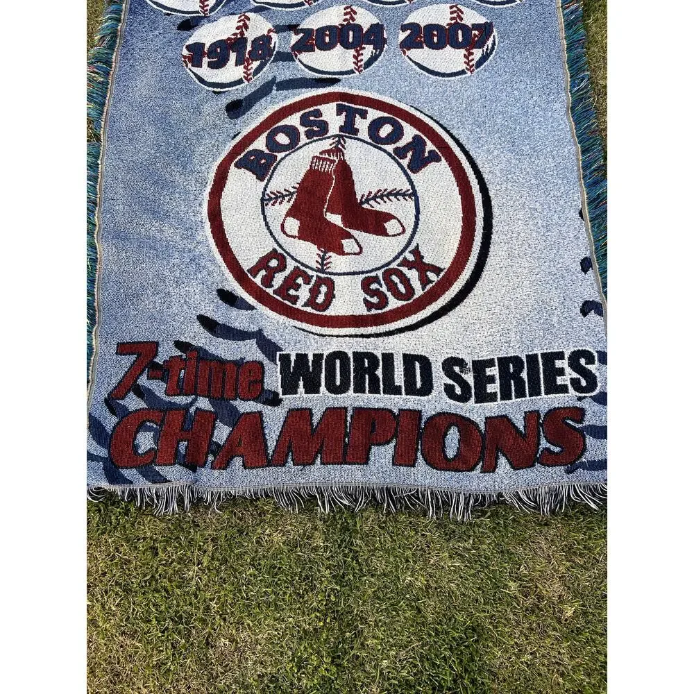 Vintage Boston Red Sox 7 Time World Series Champions MLB Tapestry Blanket